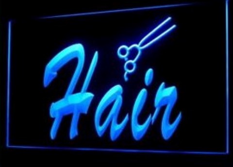 Hair Salon Scissor Cut Hair LED Neon Sign